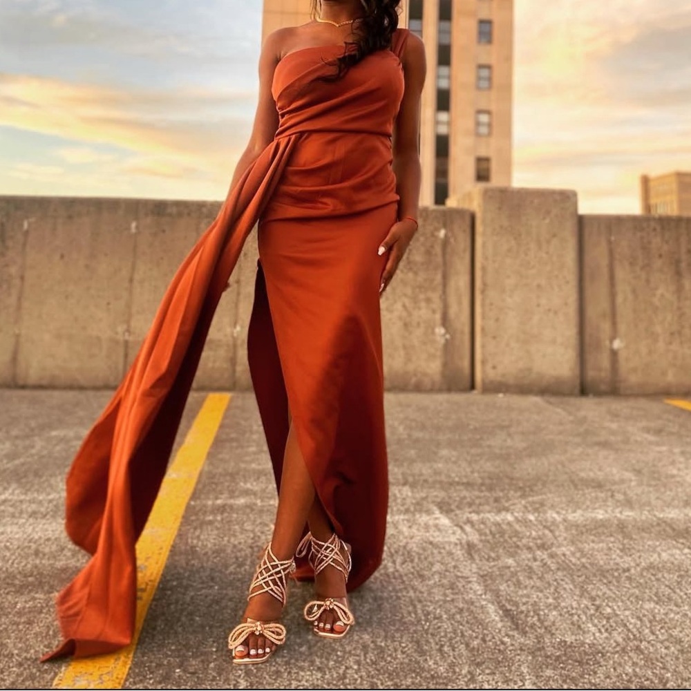 Elegant Brown Evening Dress